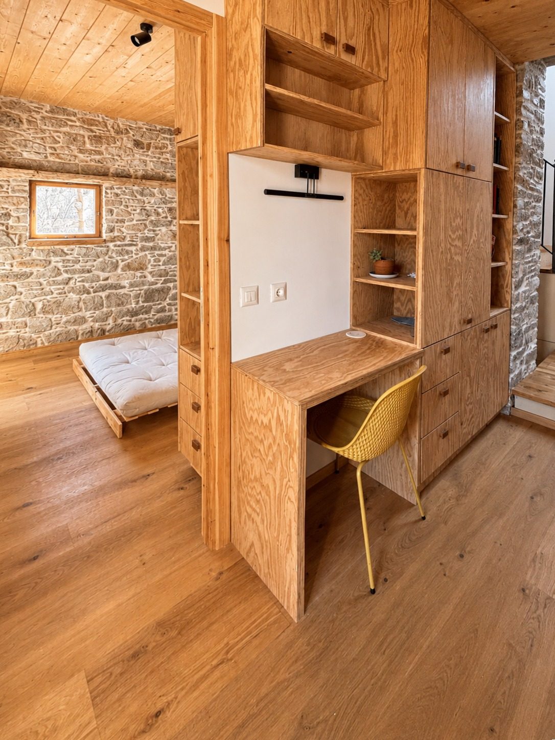 Workspace with custom desk