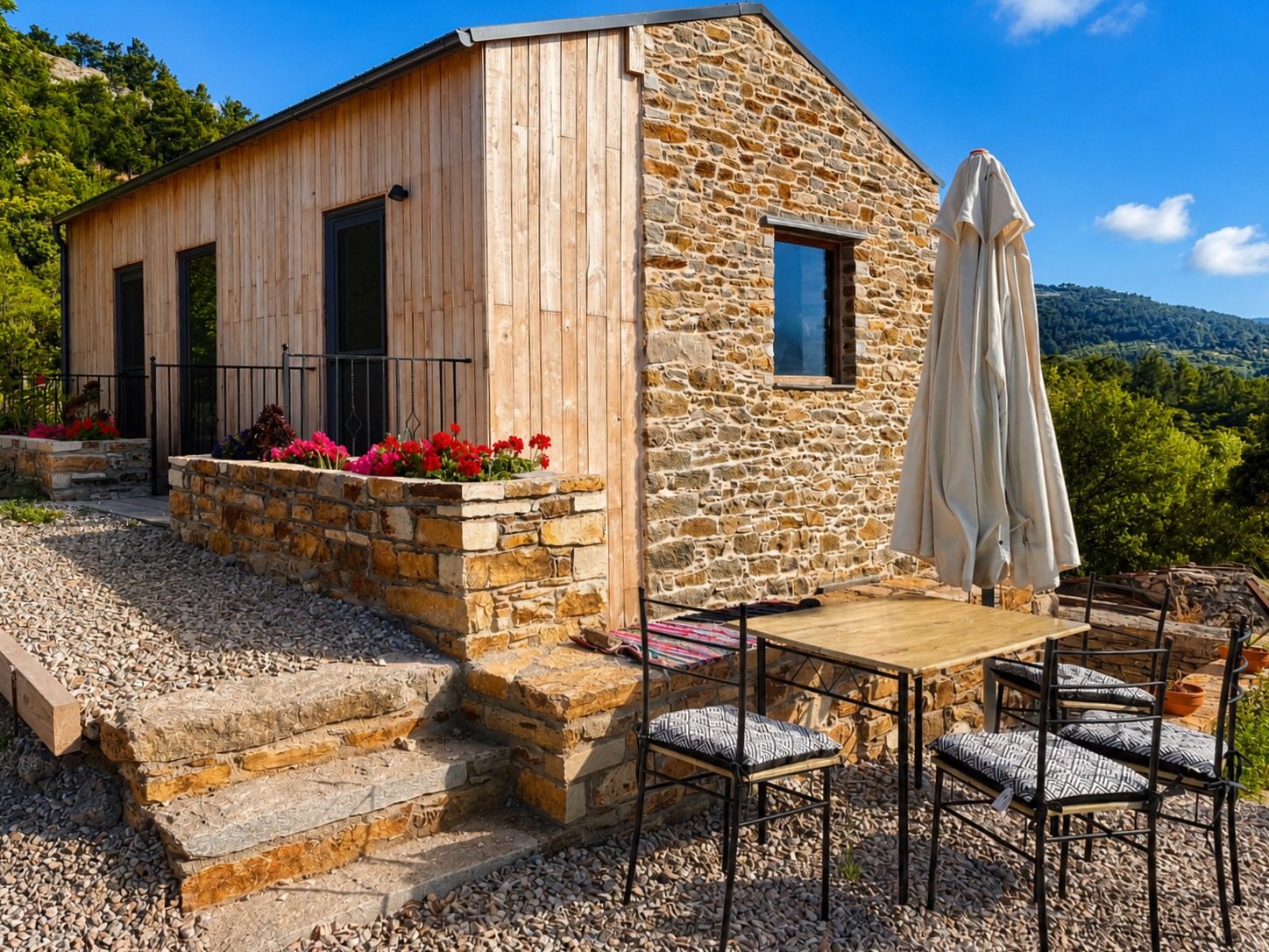 Exterior of Aheronas with the terrace